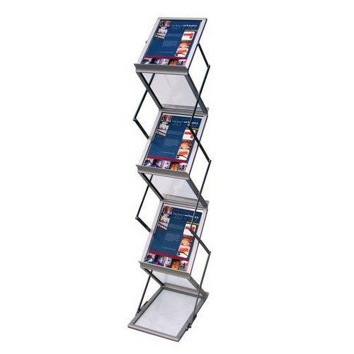 White Zig Zag Metal Catalog Holder Stand, For Display
