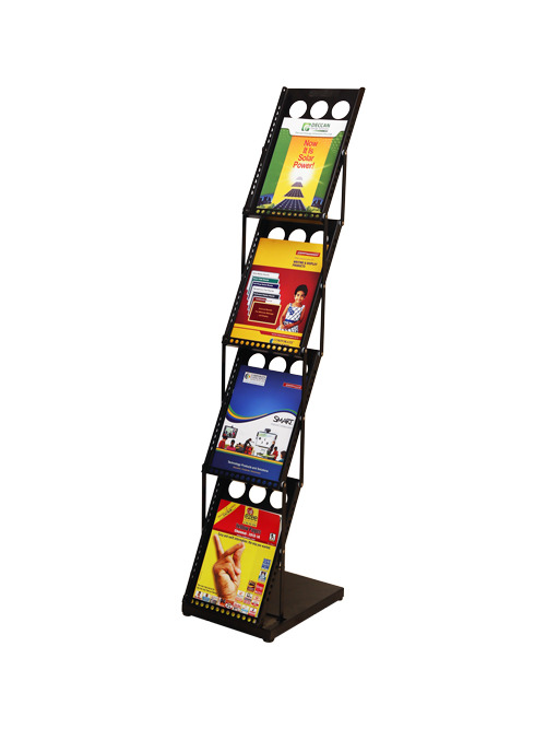Stainless Steel Black Magazine Holder Stand MS-116