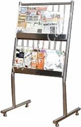 Stainless Steel Magazine Stand, Size: 600x1085x400 mm