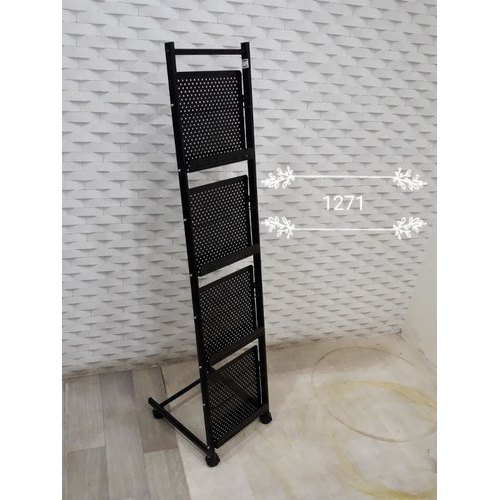 Black Mild Steel Magazine Rack Stand