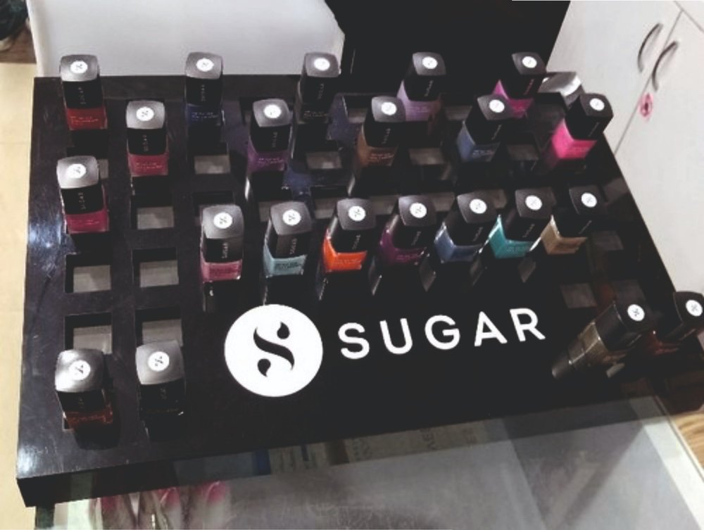 Box Black SUGAR Nail polish stand, Pre Assembled, Size: 9x12inch