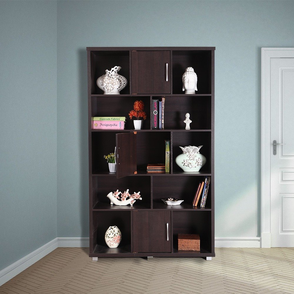 Particle Board Wenge Engineered Wood Display Unit (BS-Cab-19), Storage Capacity: 3