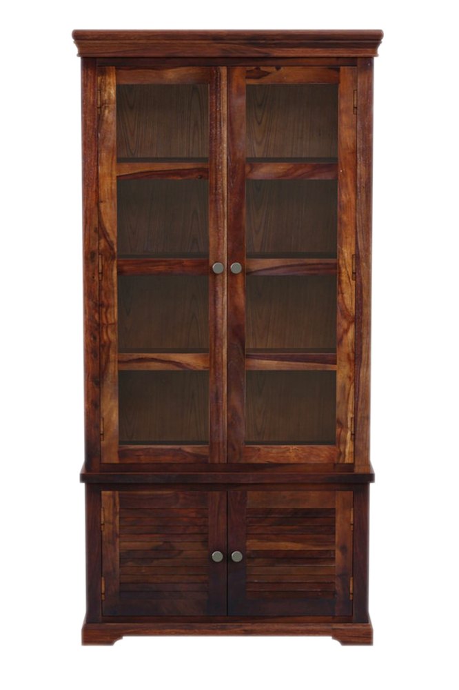 Wooden Sheesham Wood Display Unit With 4 Gate 40x20x72 inch, For Home