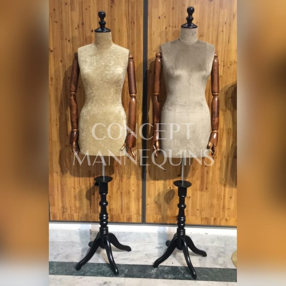 Fiberglass Female Display Stand with Wooden Arms