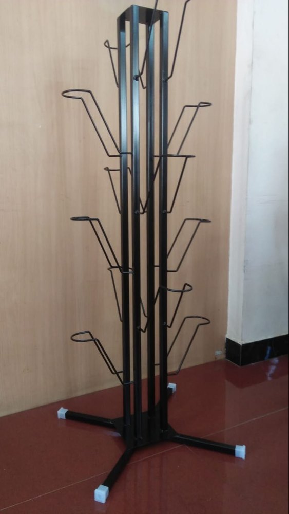Metal Floor Standing Helmet Stand, For Shop