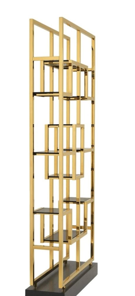 Stainless Steel Open Storage Gold Finish Bag Display Rack, For Showroom, Size: 7 X 4 Feet