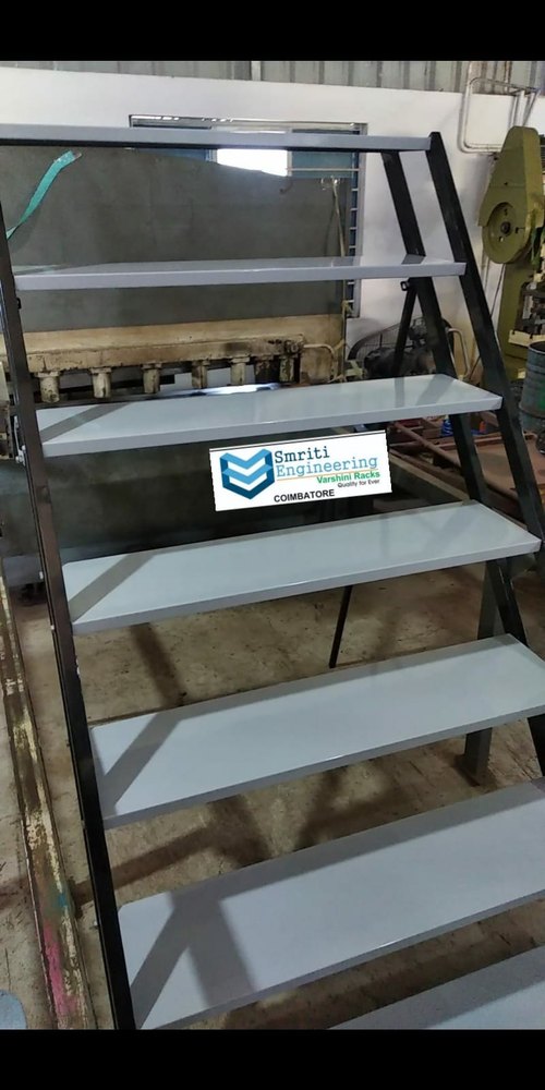 Powder Coated Mild Steel 7 Step Folding Golu Stand, Free Standing