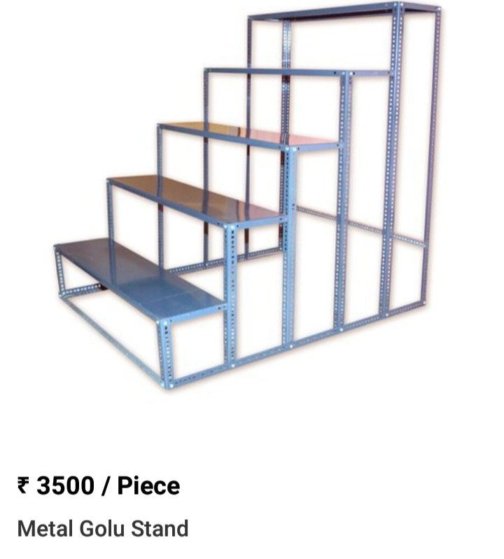 5 Steps Stainless Steel Golu Racks, slotted angle rack, For Home