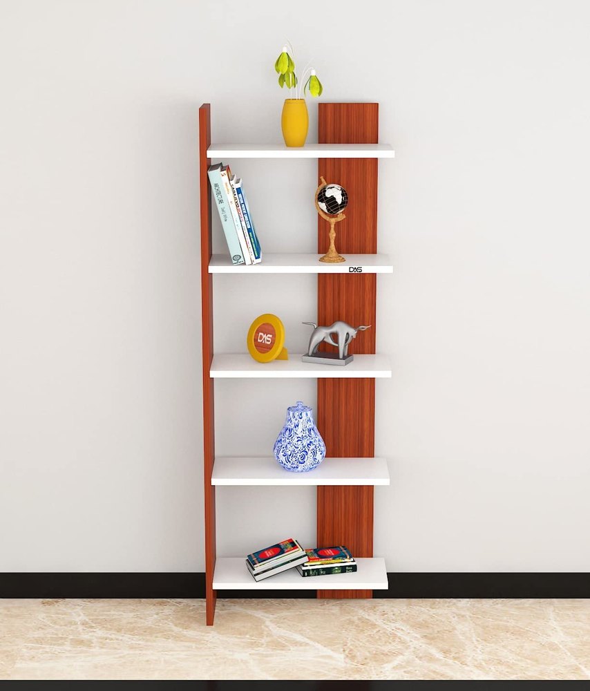 White And Brown DAS Aroma Engineered Wood Floor Standing Book Display Rack, Capacity: 10kg, Size: 18d X 60w X 157h Cm