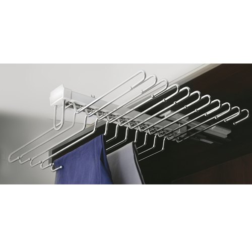 Slimline Silver Double Liner Trouser Rack Soft Close, For Supermarket