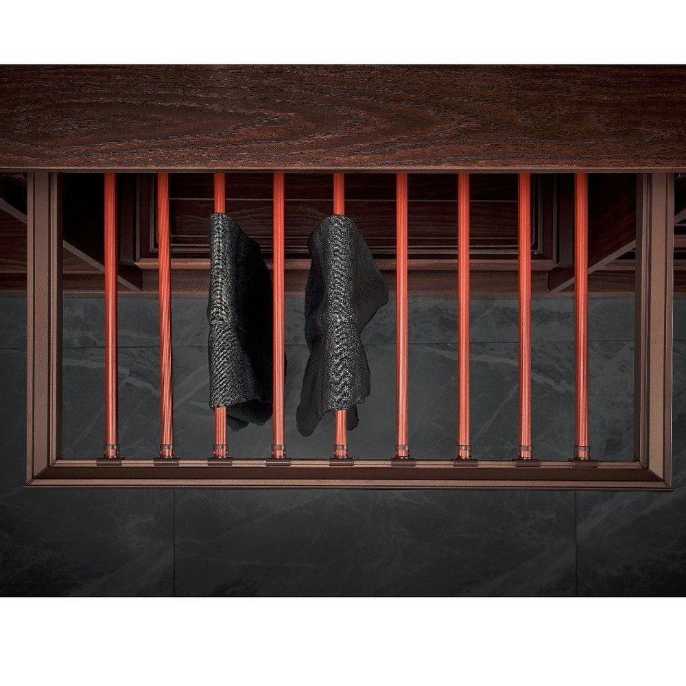 Rigwell Mocha finish Wardrobe Pullout Modular Trousers/Saree Rack, Size: 600MM& 900 MM