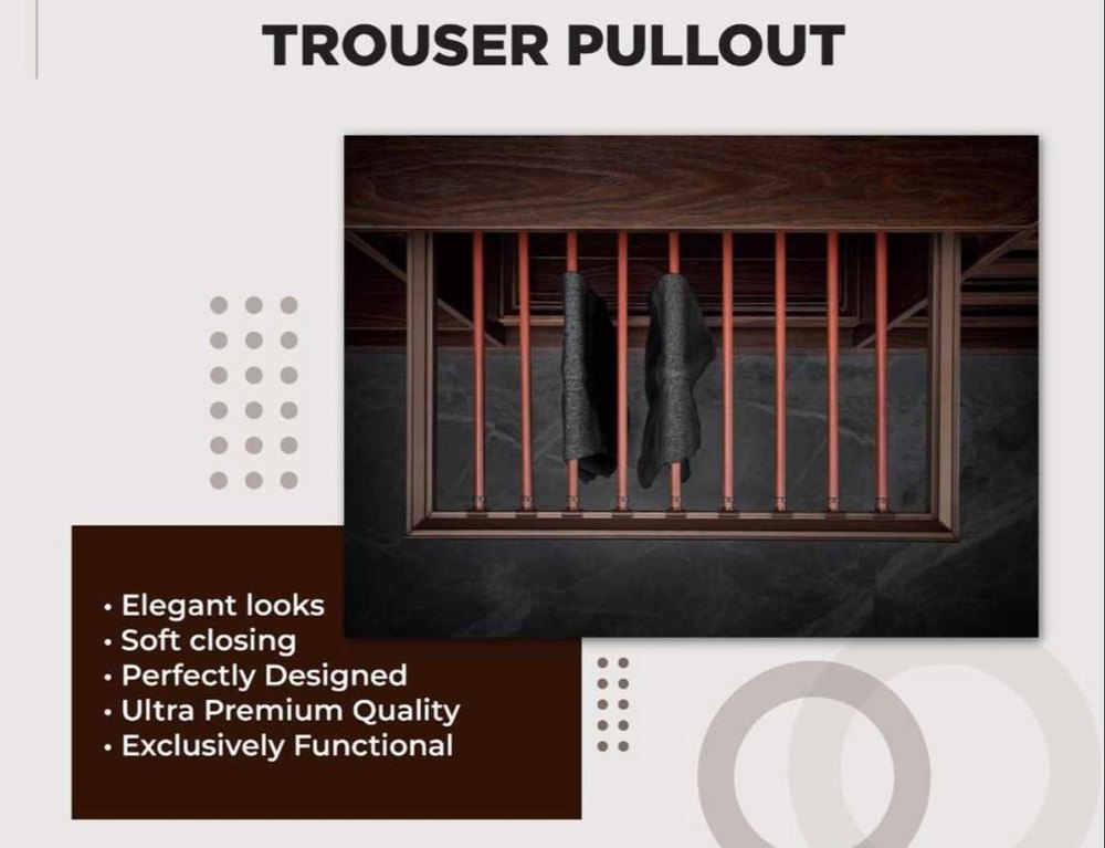 Brown 600 Mm Trouser Pullout Mocha Series, For Home