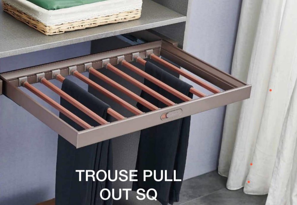 Wall Mounted Mild Steel Trousers Rack Soft Close, For Home, Size: 600 mm X 900 mm X 450 mm