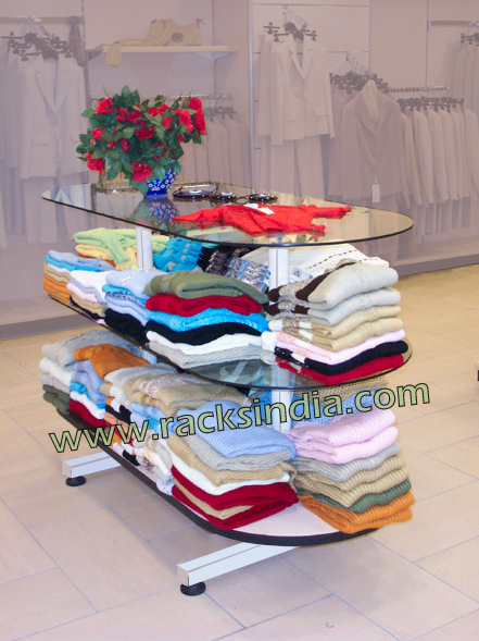 white Free Standing Unit Gondola for Garments store, For Showroom, Size: 48 X 36