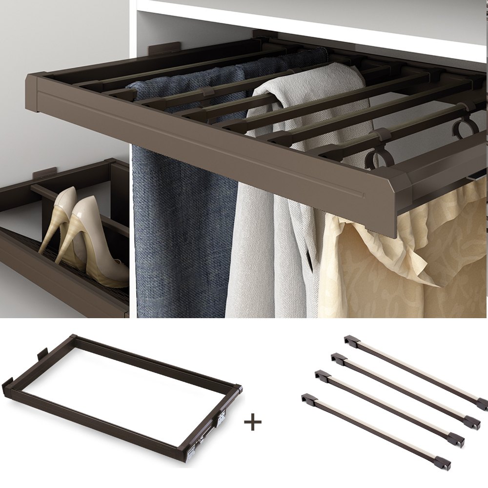 Elegant Hardware Brown Trouser Rack, For Household, Size: 600mm