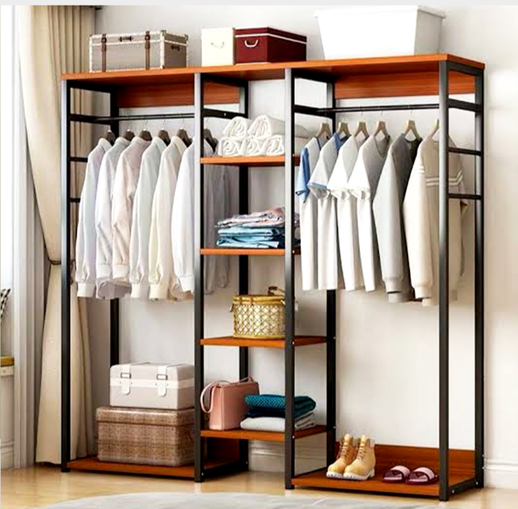 Silver Modern & Simple Cloth Rack Wardrobe Cabinet, For Home