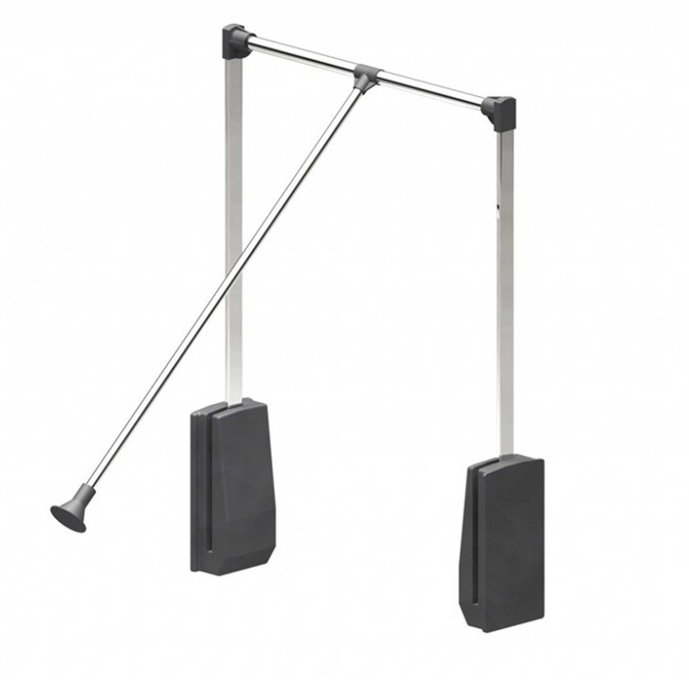 Silver Stainless Steel Pull Down Wardrobe Rail Lift, for Home