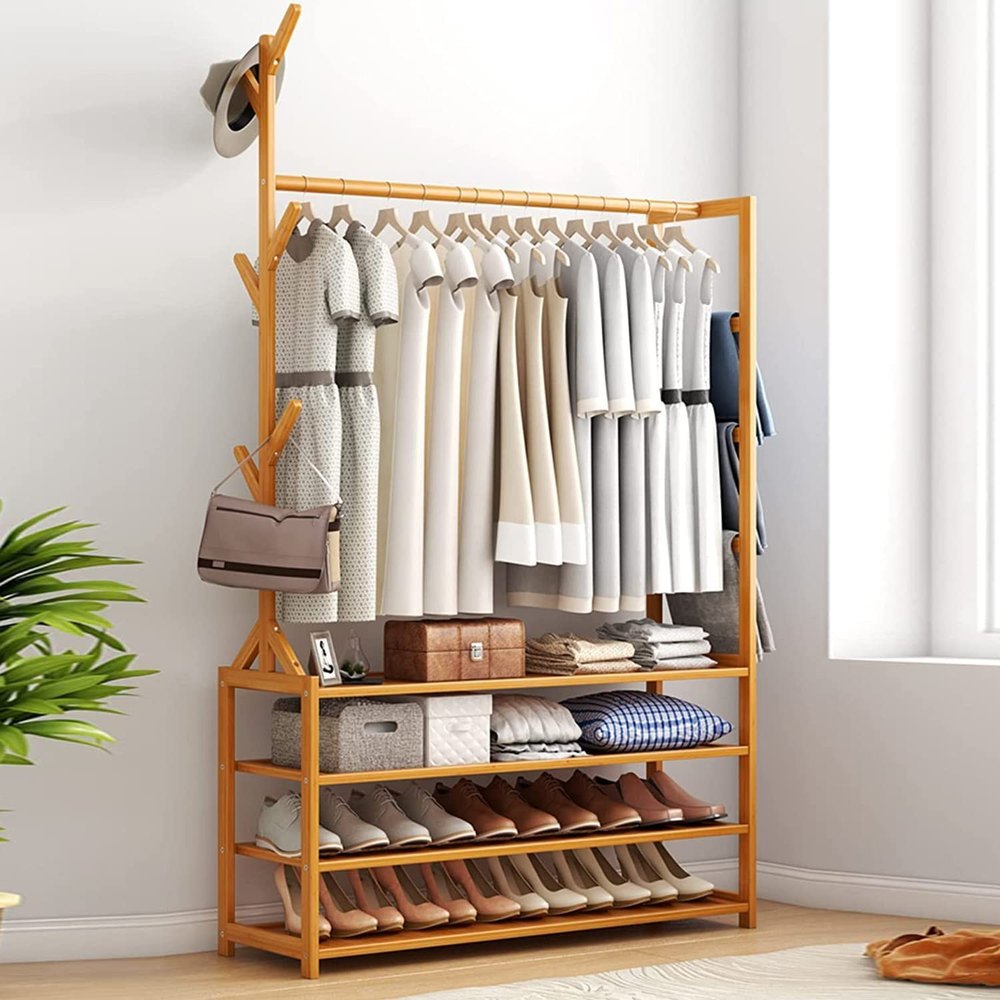 KriShyam Natural Wood Hat Rack For Home