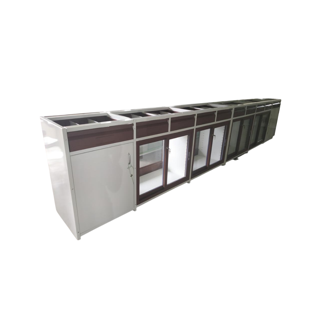 MS white and brown Cash Desk Counter, For Shop, H:40 X L:4\' X D:20