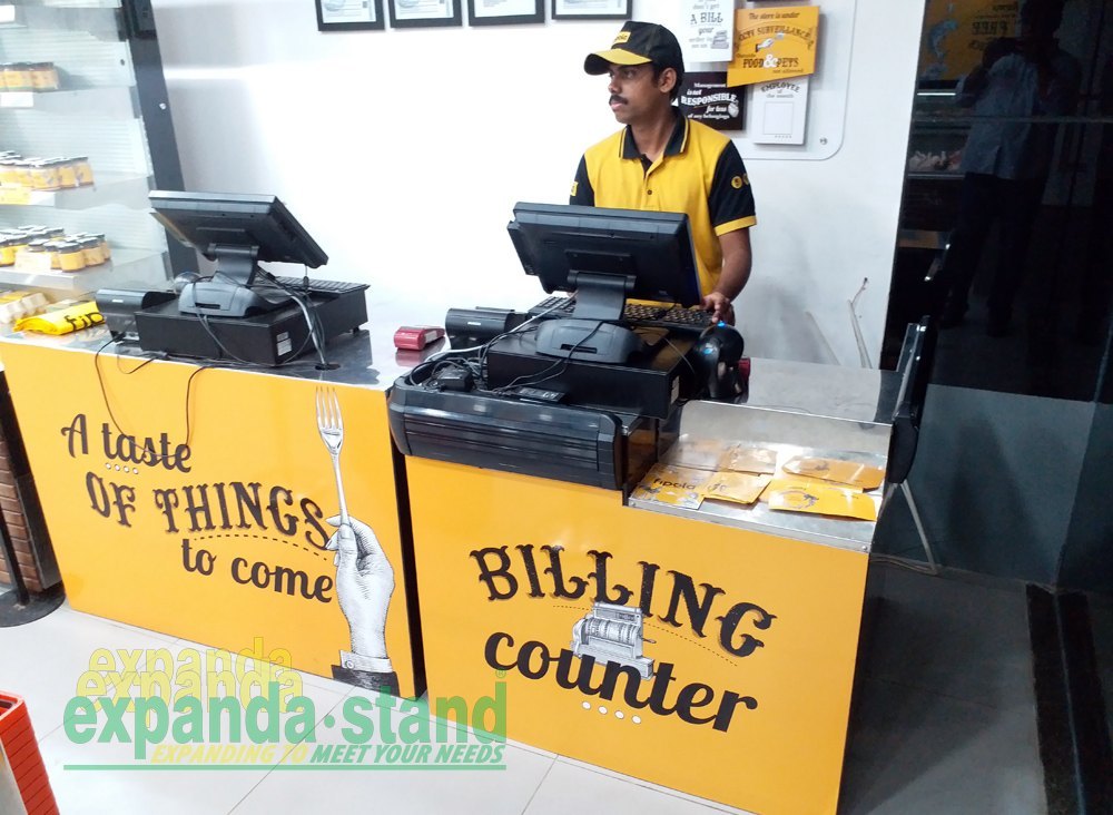 Compact Cash Counter, For Supermarket, Size: 1500 L X 1100 W X 850 H MM