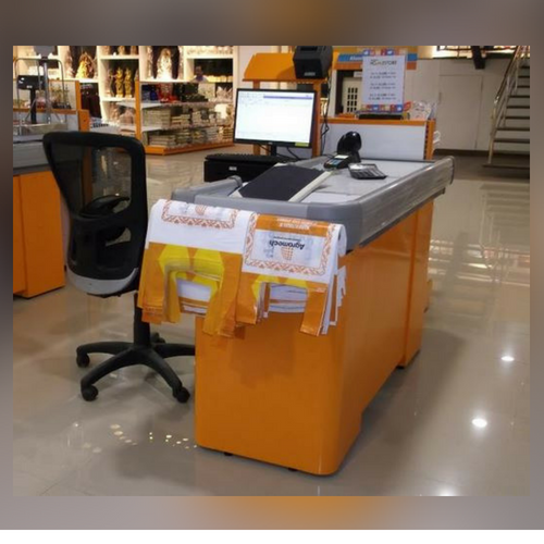 CRCA Steel L Shape Cash Desk Counters, For Supermarket, Weight Tolerance Capacity: 150 kg