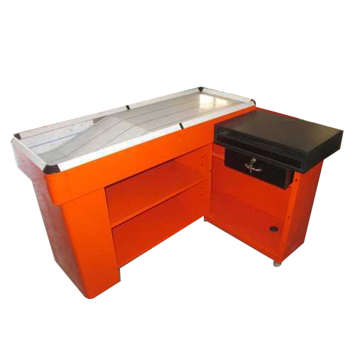 Orange And Black And White Acrylic Cash Counter