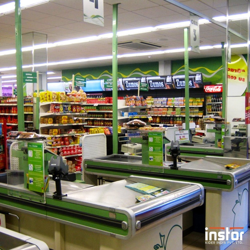 Curved Cash Counters, For Supermarket