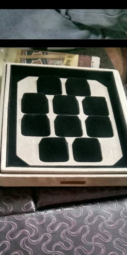 Wooden Black Green Jewelry Earring Box, Outer Material: Velvet