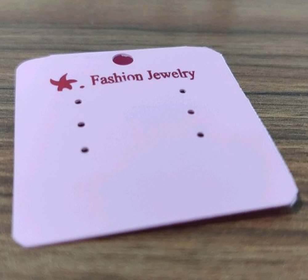 White Earring Paper Card