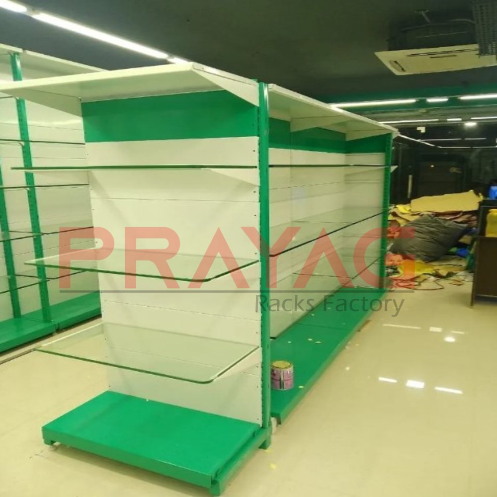 Gondola 5x3 Feet_ Glass Type Double Side Centre Rack For Departmental Stores
