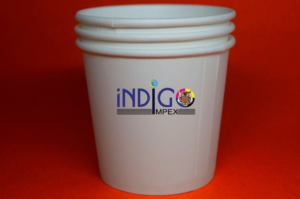 Indigo White 150ml Plain Paper Cup