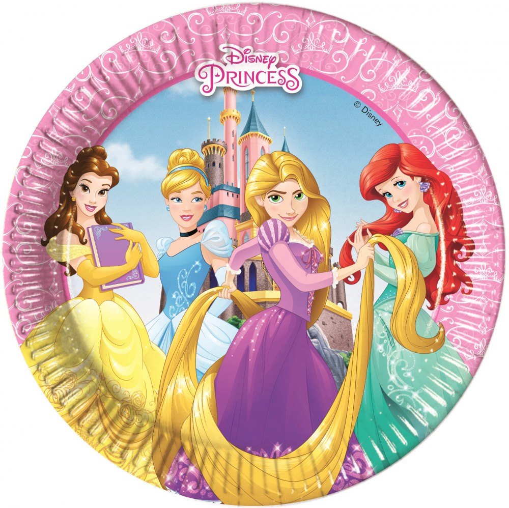 DISNEY Princess Cartoon Character Party Paper Plates, GSM: 300, Size: 6-12 Inch