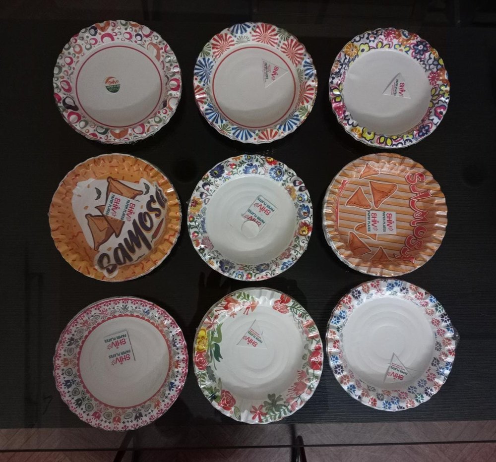 White Plain 8 No 210 Gsm Itc Board Printed Plates, For Paper Plate Making