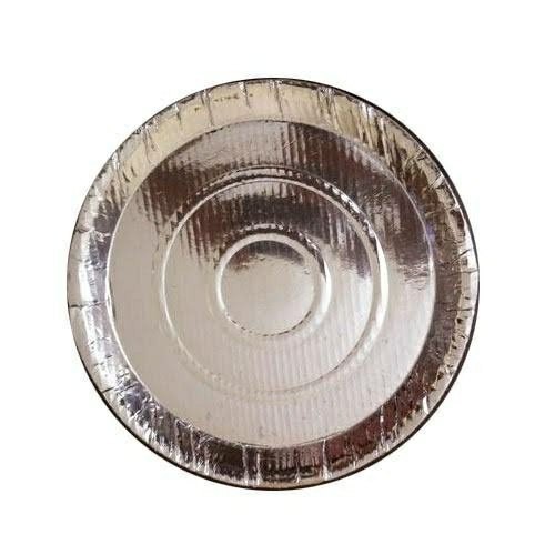 Plain Disposable sliver Paper Plate 100GSM for Event And Party Supplies