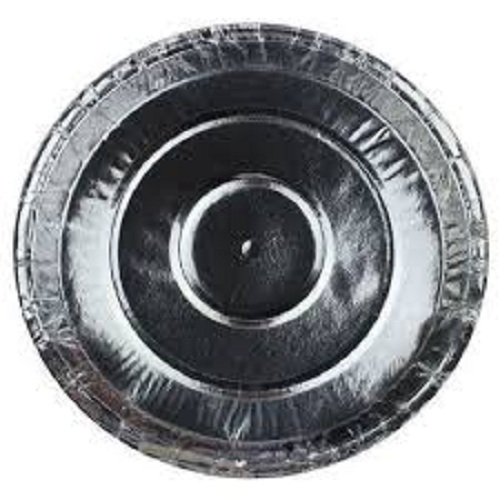 Silver Plain Paper plate, Size: 12 Inch, Paper Gsm: 100