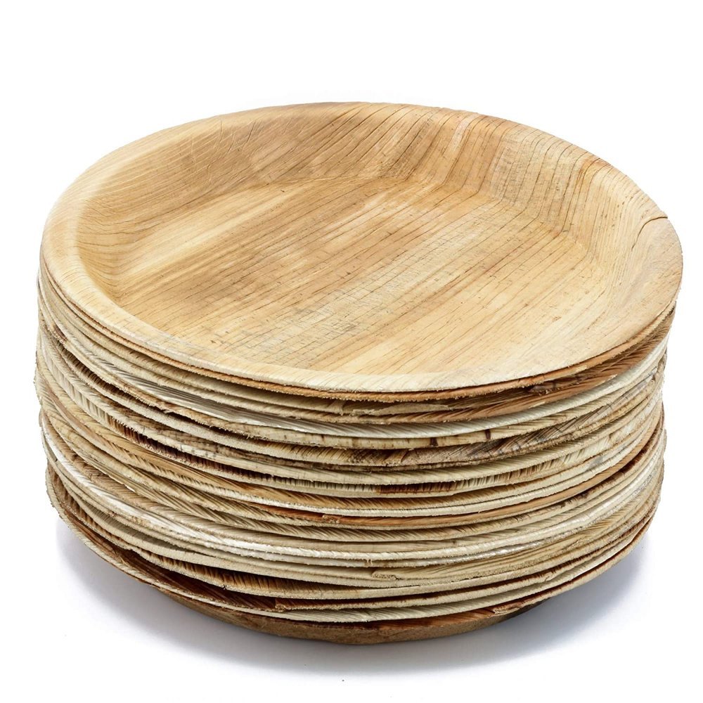 Plastic GREEN Areca Leaf Plates, For Utility Dishes, Size: 16 Inches