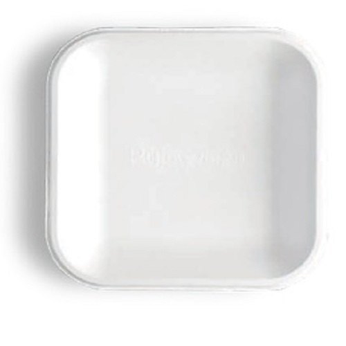 Plain White 7 Inch Square Sugarcane Bagasse Biodegradable Plate