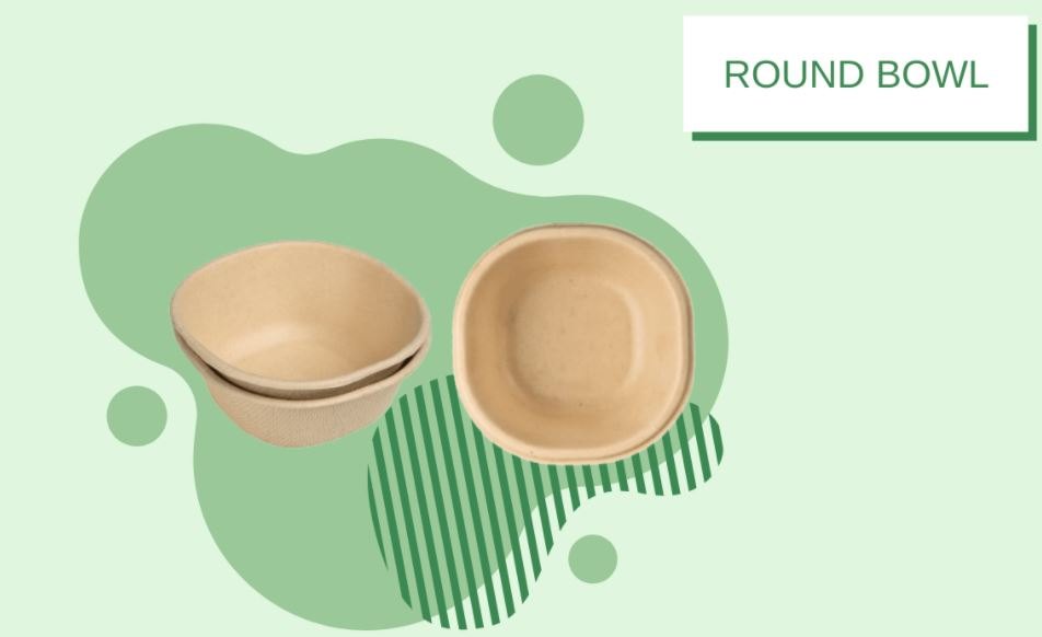 Biopapro Round Shape Bagasse Disposable Bowl, For Party Supplies