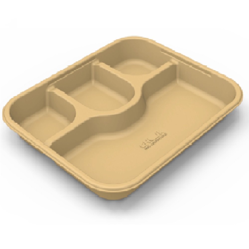 BAGASSE BROWN CHUK 4 CP MEAL PLATE, For Event