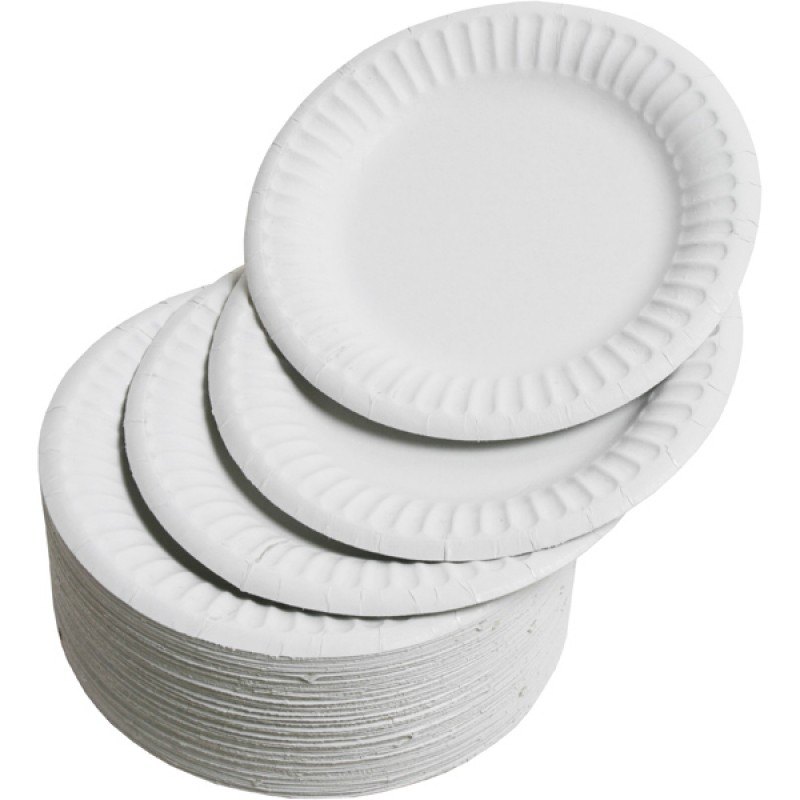 Round Plain White Disposable Plate