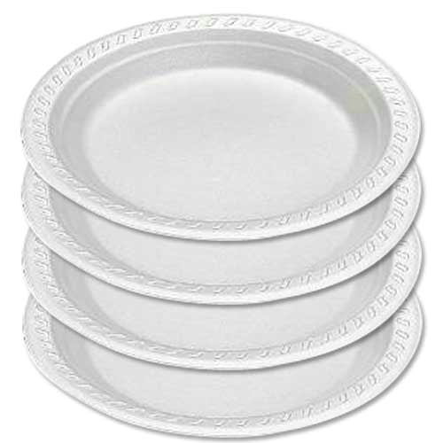 Circular White Disposable Plate
