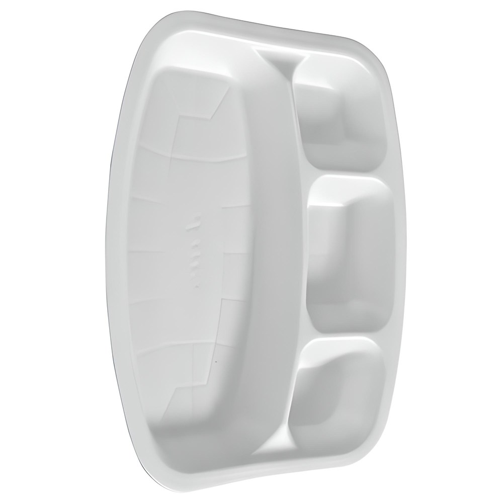 White Compartment Thermocol Plate