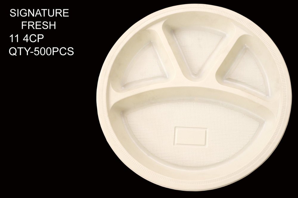 Signature Fresh White 11 Inch Round Disposable Plastic Plate