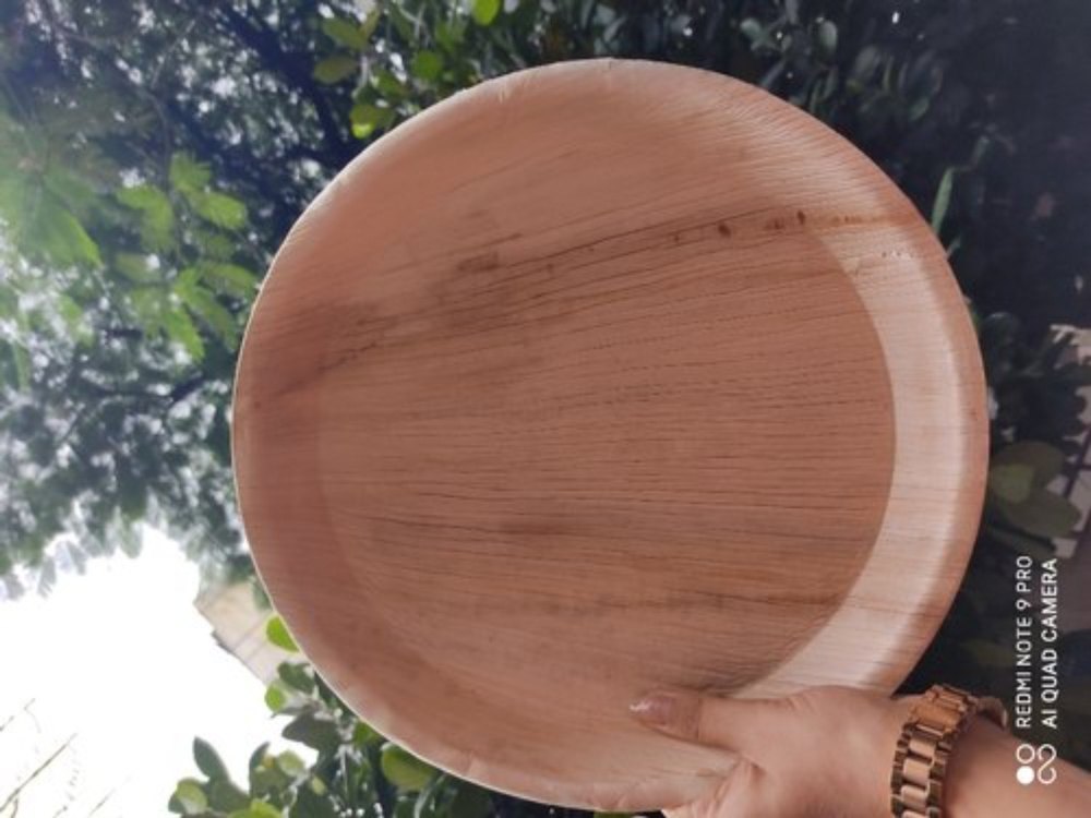 Brown 12inch Areca Leaf Plate, For Utility Dishes