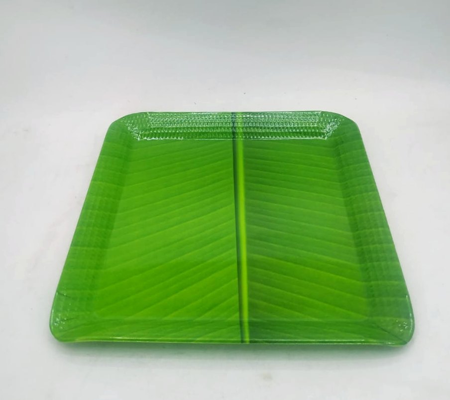 Rectangular Shagun Buffet Kelapatta Plate 300 Gsm, Size: 12 Inches