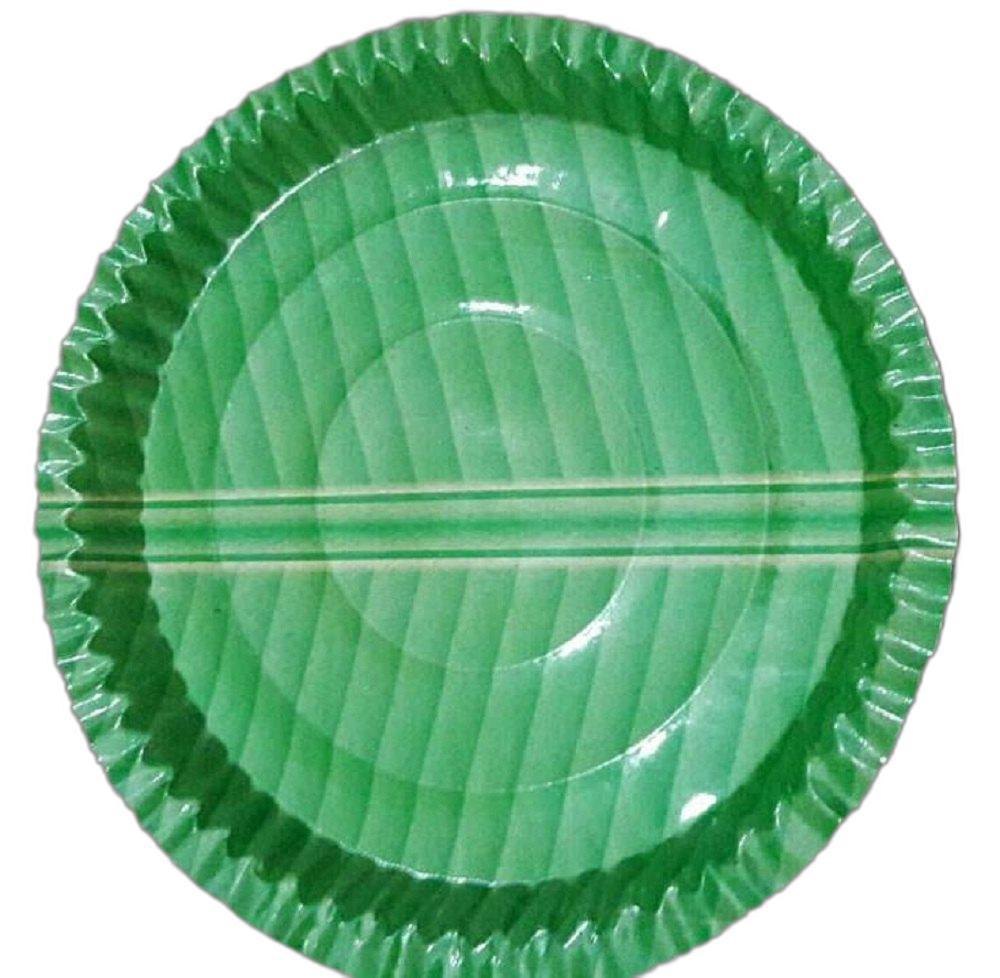 Green Circular Kela Patta Paper Plate