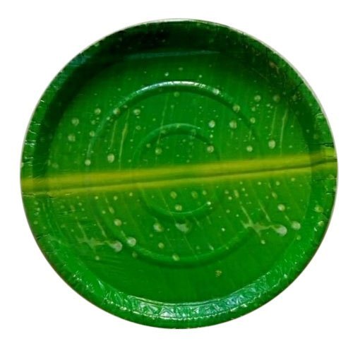 Green Circular Banana Leaf Plate