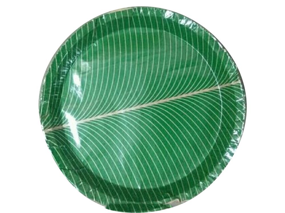 Green Circular 15inch Sitting Paper Plate, For Event and Party Supplies, Paper GSM: 80 Gsm