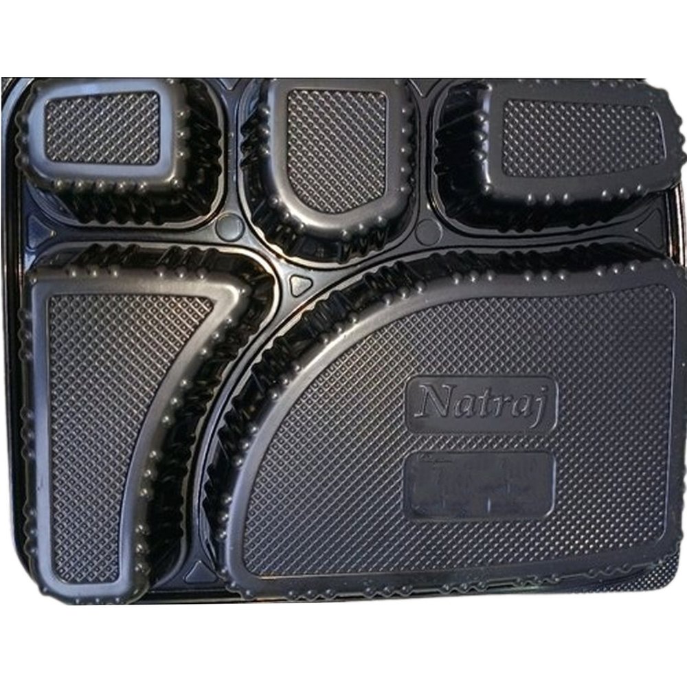 Natraj Rectangular Black Plastic Disposable Plate, Size/Dimension: 8x5inch