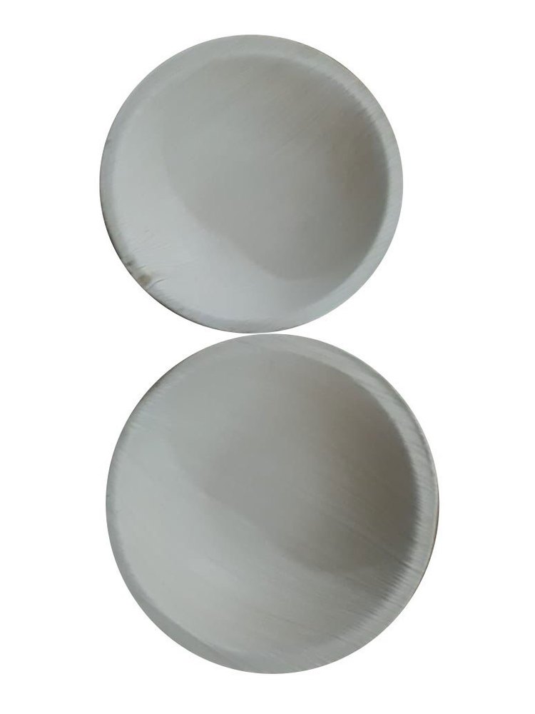 Paper White Compostable Plates Palm Leaf, For Event and Party Supplies, Size: 6inch (diameter)